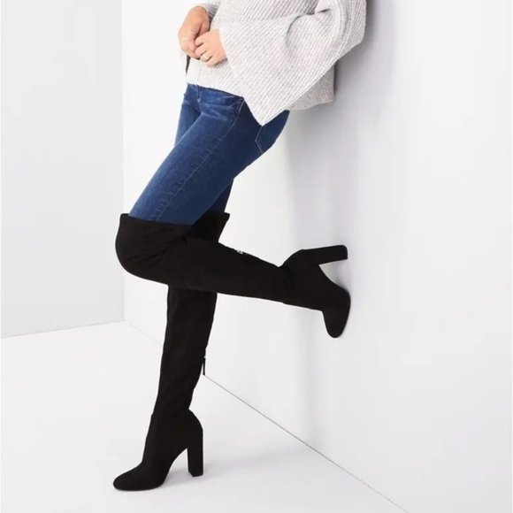 Steve Madden Shoes - Steve Madden Emotions - Black Over the Knee Microsuede Boots - 10 M